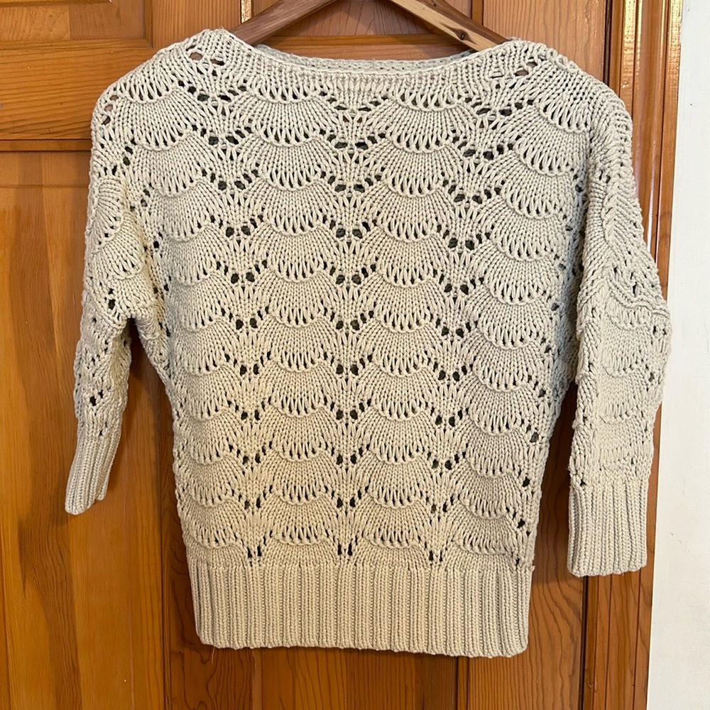 Knit sweater- beige- medium petite
